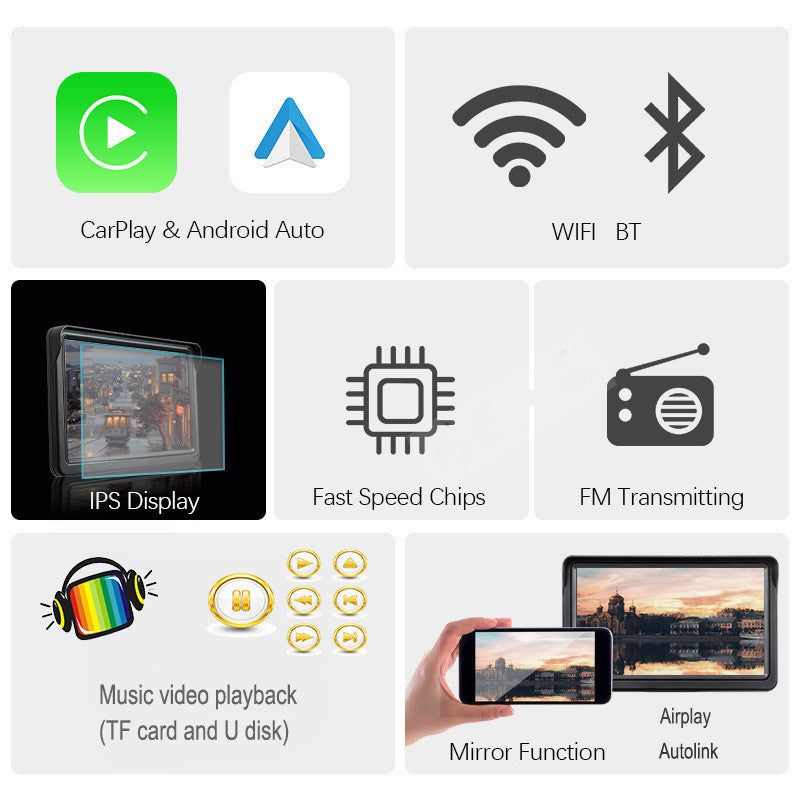 7 IPS Car Smart Screen Wireless Carplay 