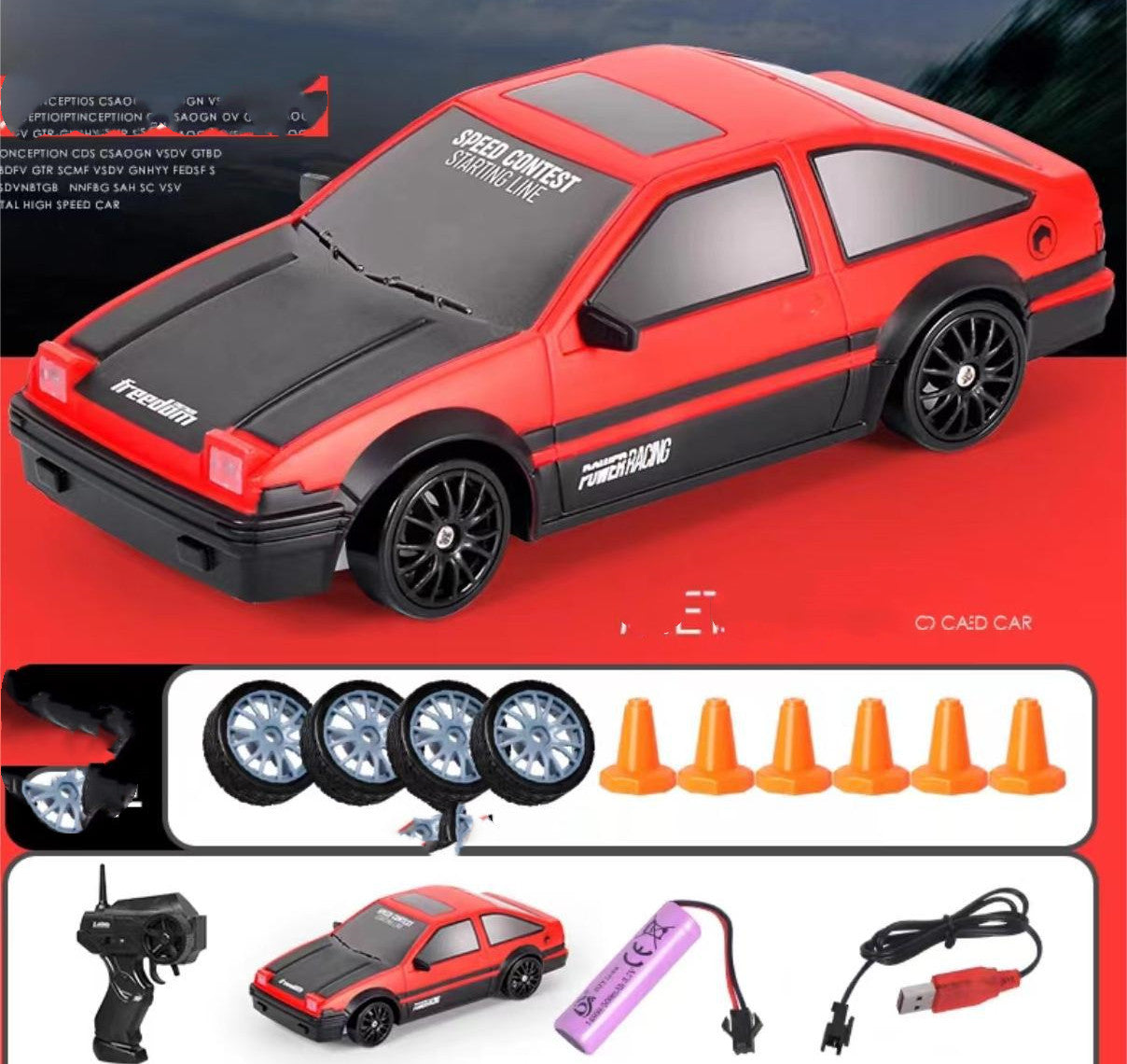 2.4G Drift Rc Car 4WD RC GTR Model AE86 RC 
