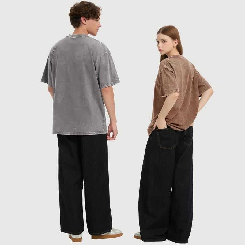 VILIGO 3 Pack Unisex Acid Wash T-Shirt Tops Y2K Loose Fit 