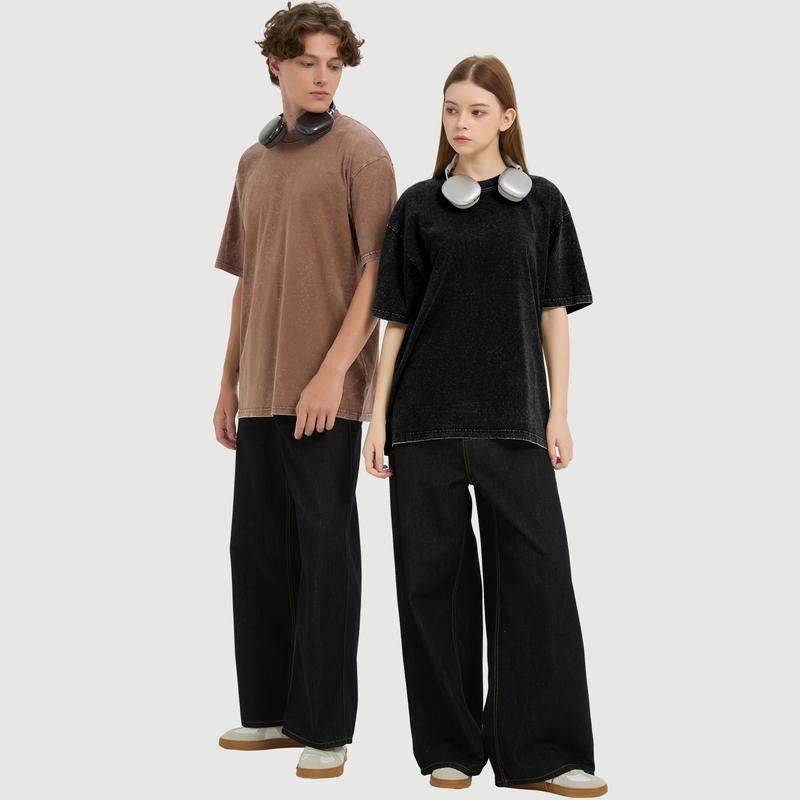 VILIGO 3 Pack Unisex Acid Wash T-Shirt Tops Y2K Loose Fit 